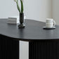 Simplicity Style Dinette Table Solid Wood Oval Dinner Table in Black Clearhalo 'Dining Tables & Seating' 'Dining Tables' 'dining_table' 'furn' 'furn_dining_table' 'Furniture' 'Kitchen & Dining Furniture' 6853124