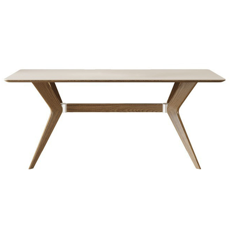 Simplicity Style Dinette Table Rectangle Stone Dinner Table in White Clearhalo 'Dining Tables & Seating' 'Dining Tables' 'dining_table' 'furn' 'furn_dining_table' 'Furniture' 'Kitchen & Dining Furniture' 6853137