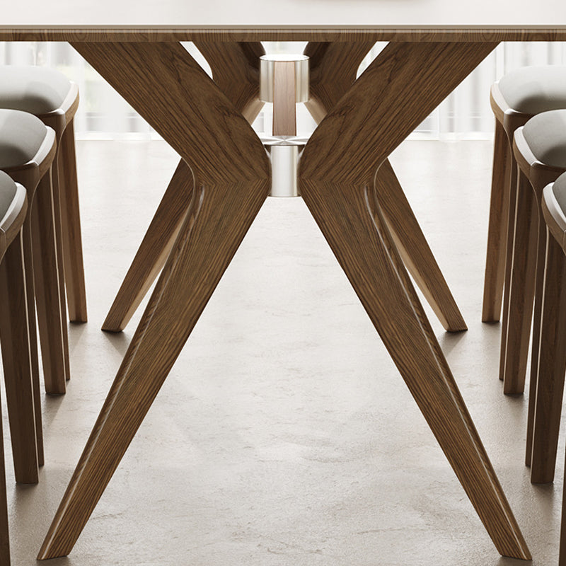 Simplicity Style Dinette Table Rectangle Stone Dinner Table in White Clearhalo 'Dining Tables & Seating' 'Dining Tables' 'dining_table' 'furn' 'furn_dining_table' 'Furniture' 'Kitchen & Dining Furniture' 6853139