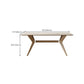 Simplicity Style Dinette Table Rectangle Stone Dinner Table in White Clearhalo 'Dining Tables & Seating' 'Dining Tables' 'dining_table' 'furn' 'furn_dining_table' 'Furniture' 'Kitchen & Dining Furniture' 6853142