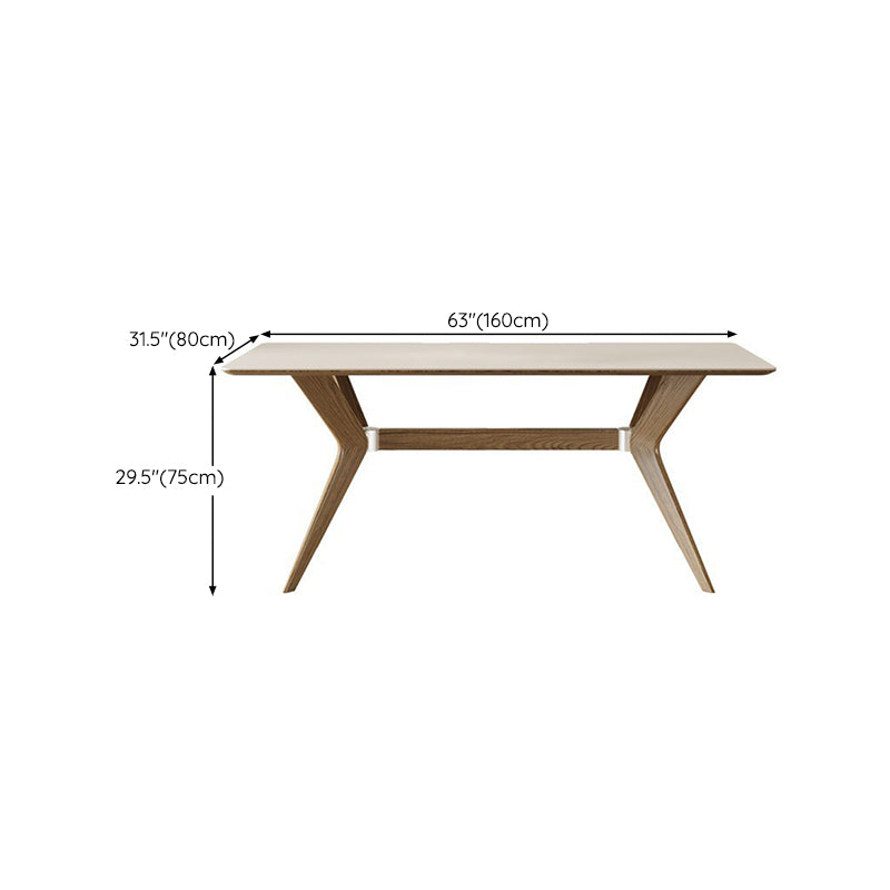 Simplicity Style Dinette Table Rectangle Stone Dinner Table in White Clearhalo 'Dining Tables & Seating' 'Dining Tables' 'dining_table' 'furn' 'furn_dining_table' 'Furniture' 'Kitchen & Dining Furniture' 6853142