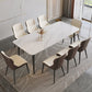 Mesa de comedor rectangular de piedra sinterizada, mesa de comedor moderna para cocina