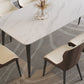 Mesa de comedor rectangular de piedra sinterizada, mesa de comedor moderna para cocina