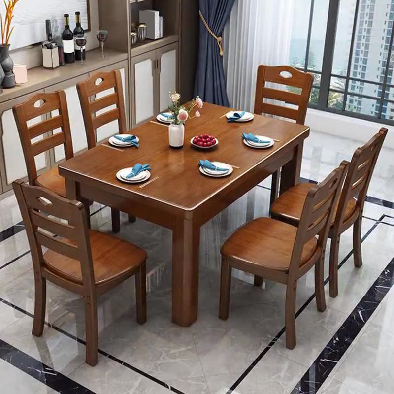 Solid Wood Dining Table Modern Rectangle Dining Table for Dining Room