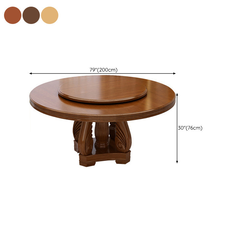 Solid Wood Dining Table Traditional Round Dining Table for Kitchen