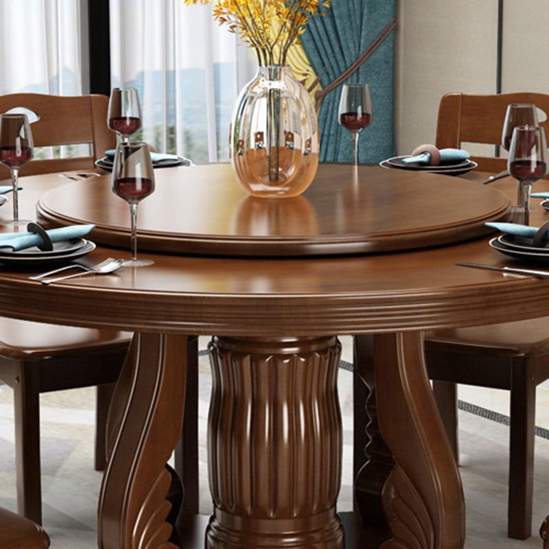 Round Solid Wood Dining Table Tradition Dining Table for Kitchen Clearhalo 'Dining Tables & Seating' 'Dining Tables' 'dining_table' 'furn' 'furn_dining_table' 'Furniture' 'Kitchen & Dining Furniture' 6853201