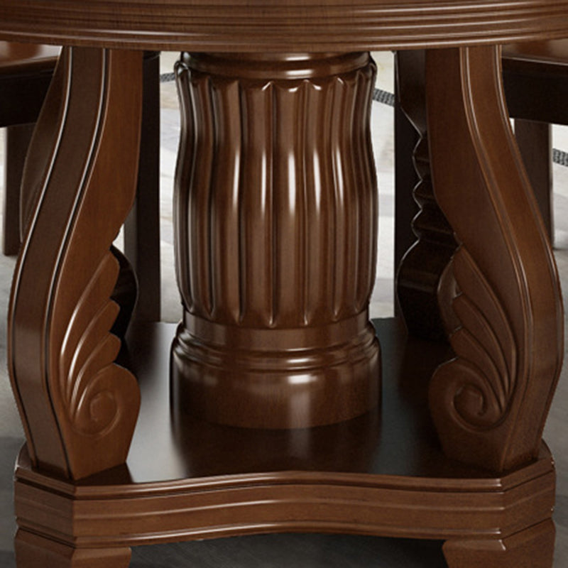 Round Solid Wood Dining Table Tradition Dining Table for Kitchen Clearhalo 'Dining Tables & Seating' 'Dining Tables' 'dining_table' 'furn' 'furn_dining_table' 'Furniture' 'Kitchen & Dining Furniture' 6853204