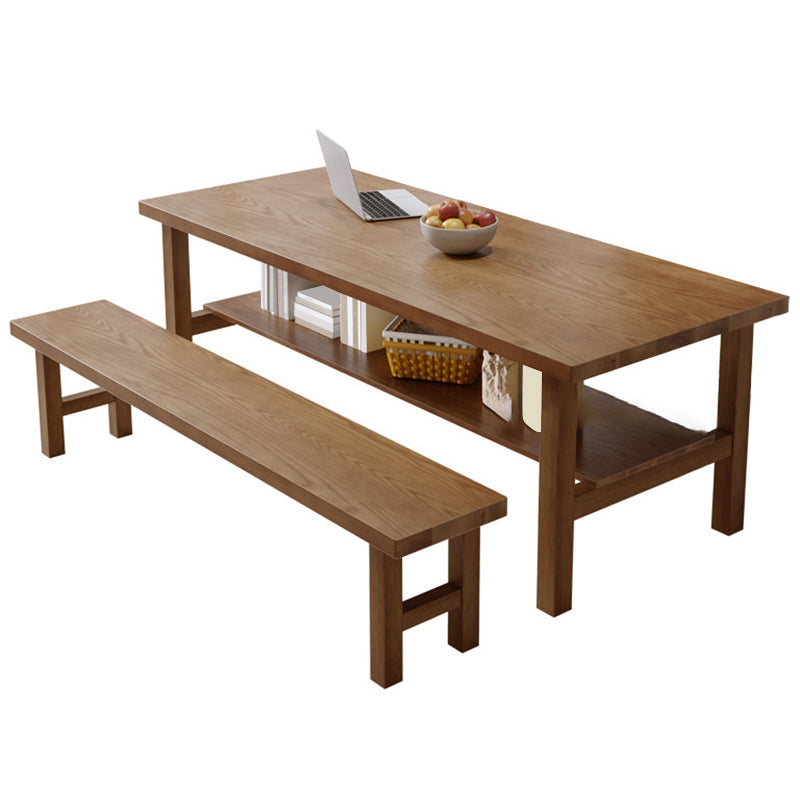 Simplicity Dinette Table Solid Wood Rectangle Dining Room Table in Brown Without Chairs Clearhalo 'Dining Tables & Seating' 'Dining Tables' 'dining_table' 'furn' 'furn_dining_table' 'Furniture' 'Kitchen & Dining Furniture' 6853214