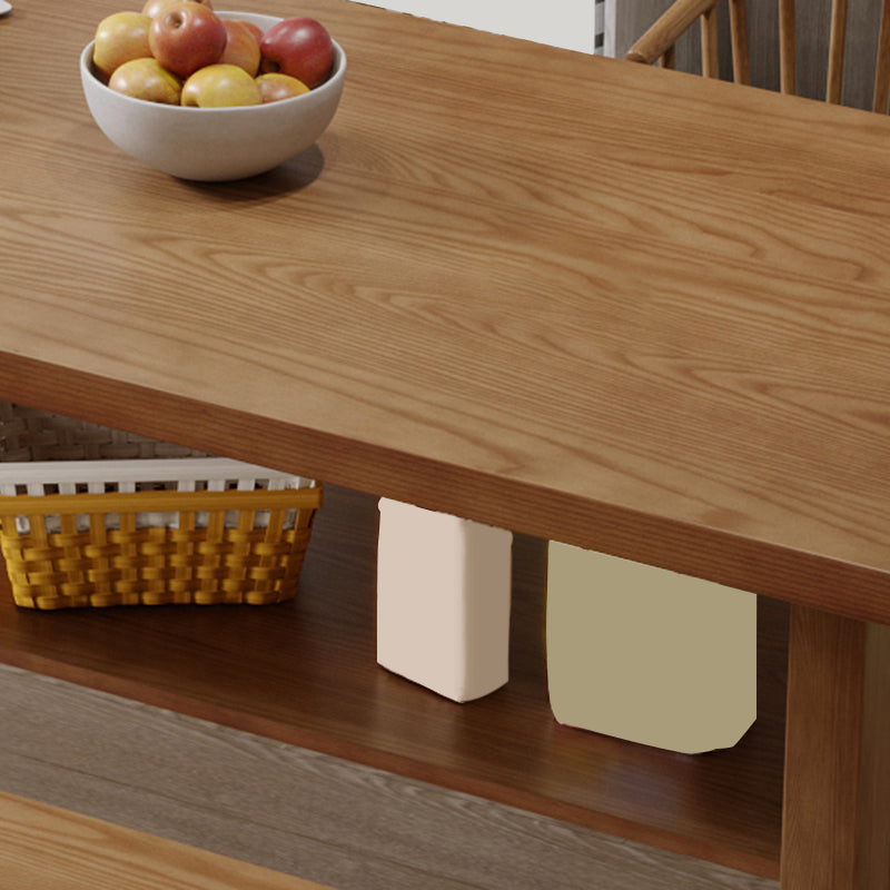 Simplicity Dinette Table Solid Wood Rectangle Dining Room Table in Brown Clearhalo 'Dining Tables & Seating' 'Dining Tables' 'dining_table' 'furn' 'furn_dining_table' 'Furniture' 'Kitchen & Dining Furniture' 6853215