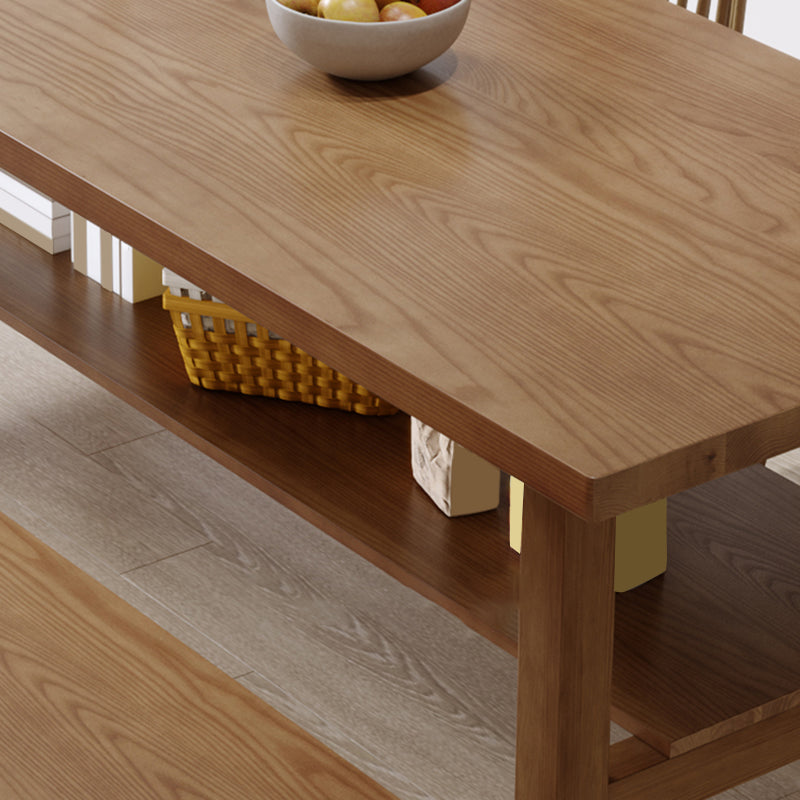 Simplicity Dinette Table Solid Wood Rectangle Dining Room Table in Brown Clearhalo 'Dining Tables & Seating' 'Dining Tables' 'dining_table' 'furn' 'furn_dining_table' 'Furniture' 'Kitchen & Dining Furniture' 6853217