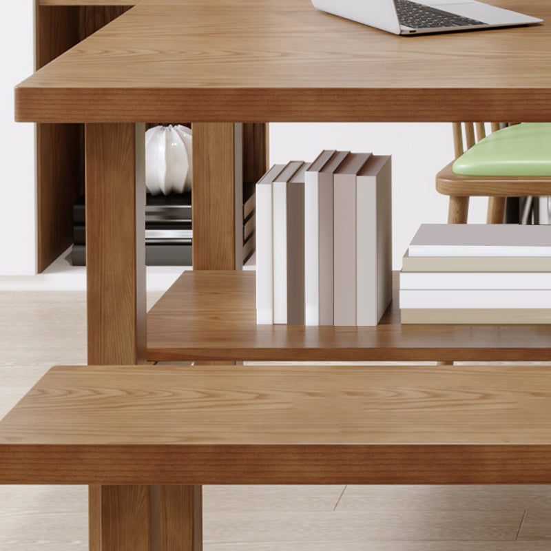 Simplicity Dinette Table Solid Wood Rectangle Dining Room Table in Brown Clearhalo 'Dining Tables & Seating' 'Dining Tables' 'dining_table' 'furn' 'furn_dining_table' 'Furniture' 'Kitchen & Dining Furniture' 6853218