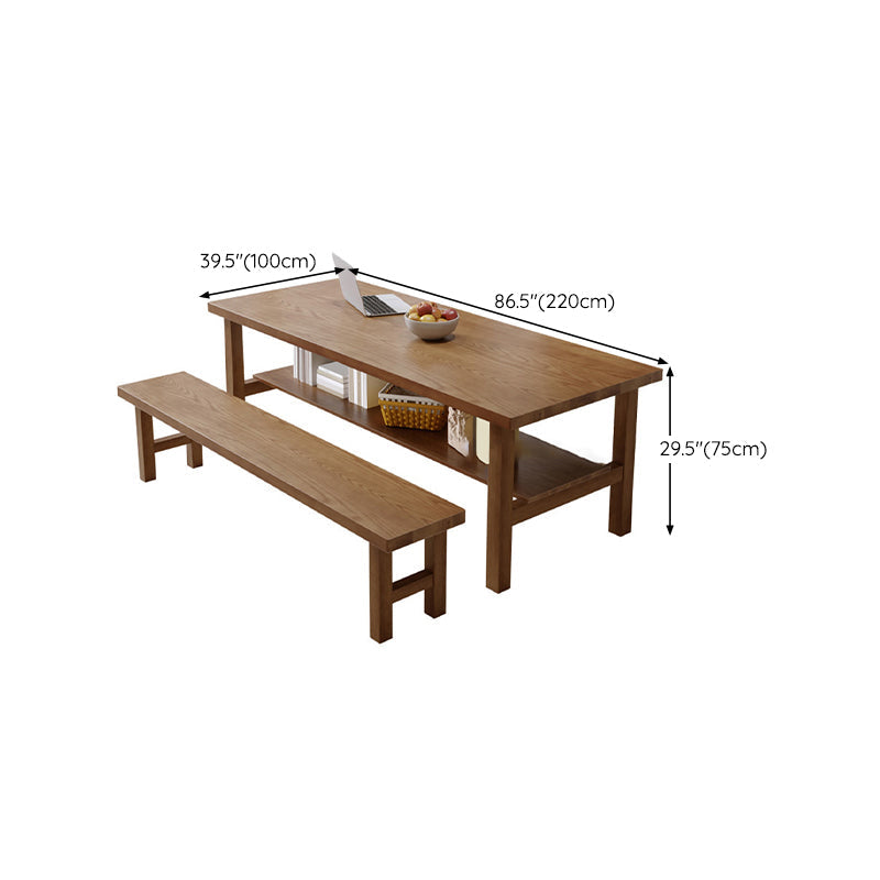 Simplicity Dinette Table Solid Wood Rectangle Dining Room Table in Brown Clearhalo 'Dining Tables & Seating' 'Dining Tables' 'dining_table' 'furn' 'furn_dining_table' 'Furniture' 'Kitchen & Dining Furniture' 6853219