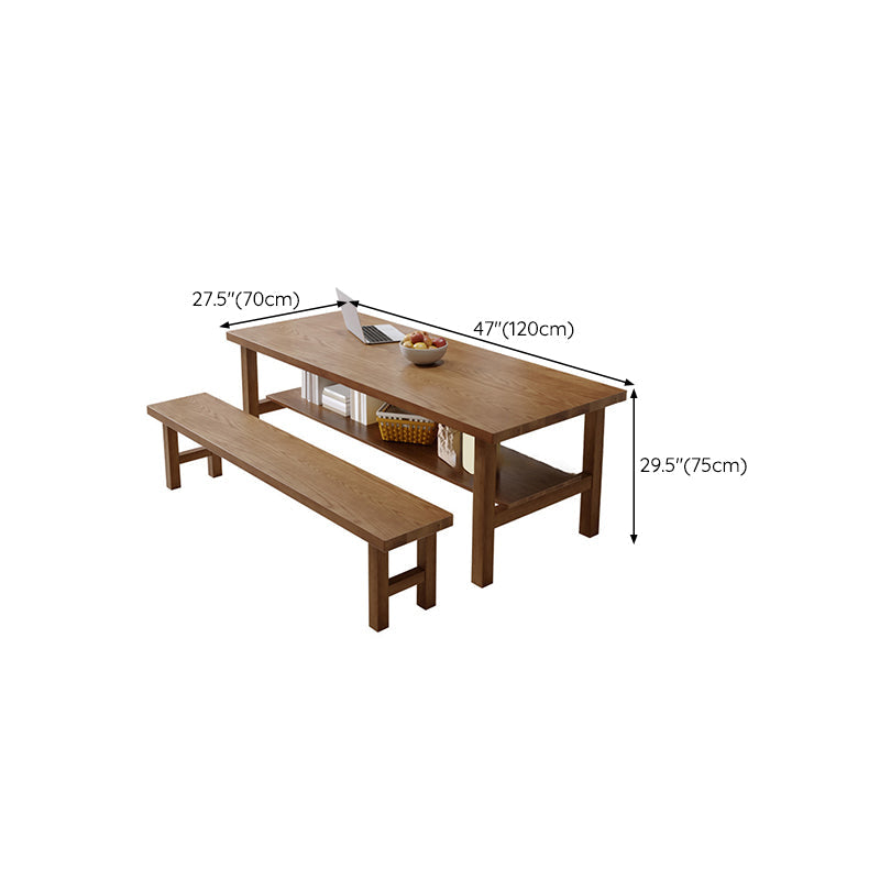 Simplicity Dinette Table Solid Wood Rectangle Dining Room Table in Brown Clearhalo 'Dining Tables & Seating' 'Dining Tables' 'dining_table' 'furn' 'furn_dining_table' 'Furniture' 'Kitchen & Dining Furniture' 6853220