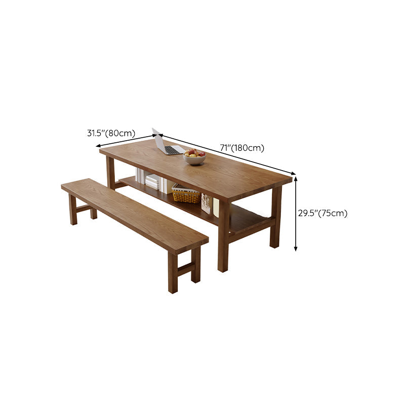 Simplicity Dinette Table Solid Wood Rectangle Dining Room Table in Brown Clearhalo 'Dining Tables & Seating' 'Dining Tables' 'dining_table' 'furn' 'furn_dining_table' 'Furniture' 'Kitchen & Dining Furniture' 6853221