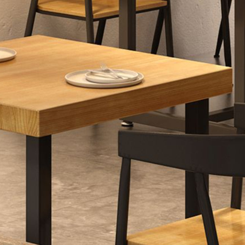 工業用1/5ピースダイニングセット長方形の木製ダイニングテーブルミルクティーショップ