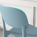 Moderne stijl eetstoelen plastic open rug eetarmloze stoel