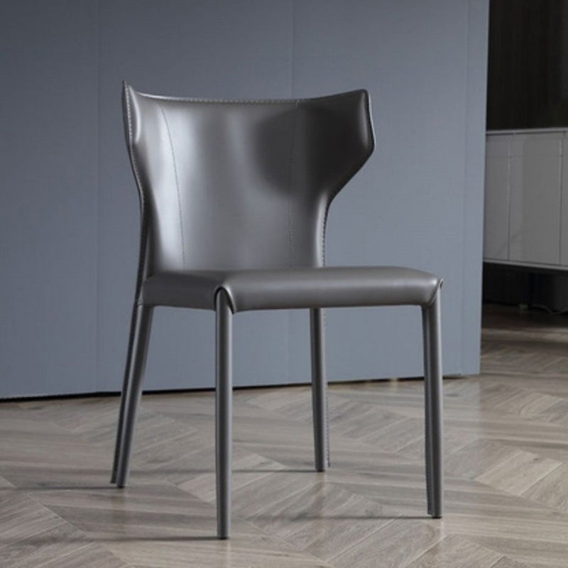 Silla de comedor de cuero de estilo moderno silla sin brazo