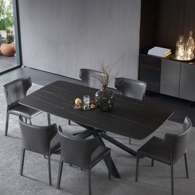 Silla de comedor de cuero de estilo moderno silla sin brazo