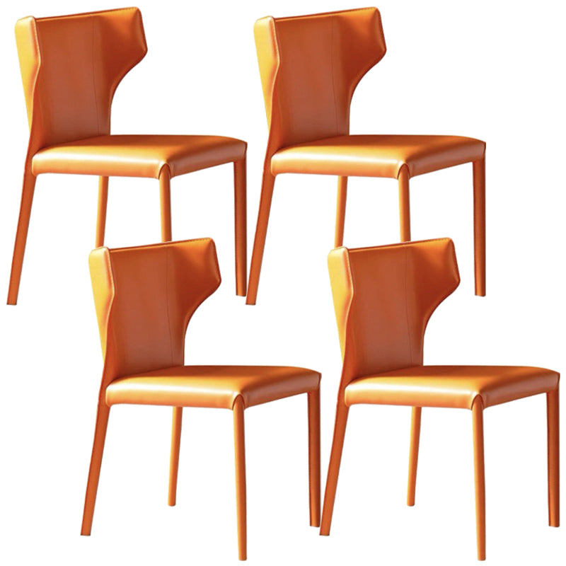 Silla de comedor de cuero de estilo moderno silla sin brazo