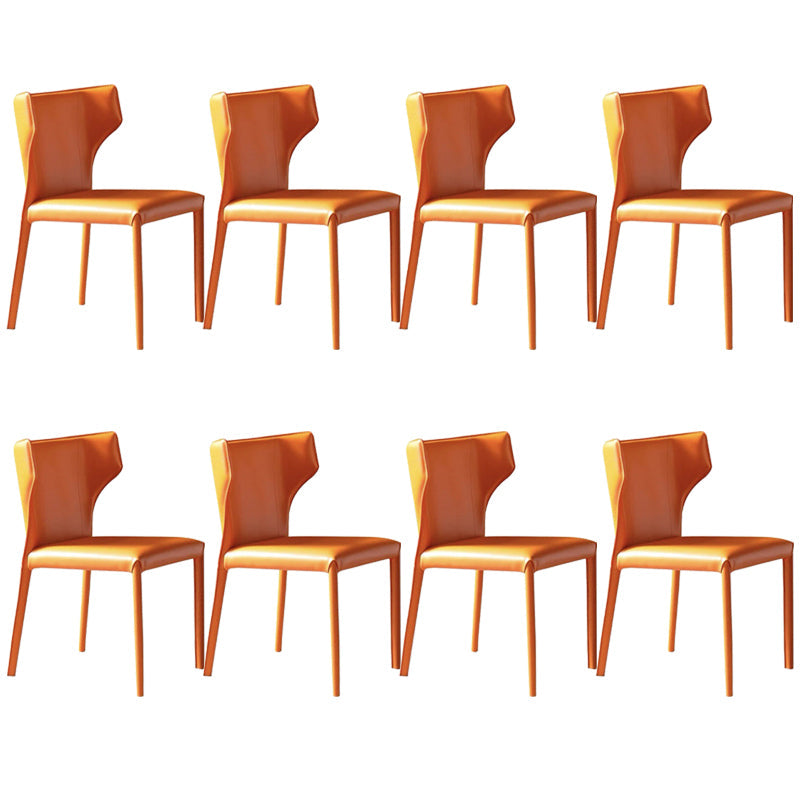 Silla de comedor de cuero de estilo moderno silla sin brazo