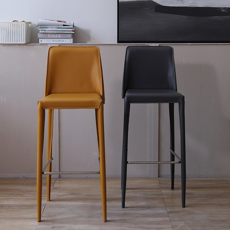Modern Bar Stool Leather Backrest Counter Stool for Living Room Clearhalo 'Bar Furniture' 'Bar Stools' 'bar_stools' 'furn' 'furn_bar_stools' 'Furniture' 'Kitchen & Dining Furniture' 6853341