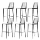 Modern Bar Stool Leather Backrest Counter Stool for Living Room Light Gray 6 Piece Set Counter Stool(26"H) Clearhalo 'Bar Furniture' 'Bar Stools' 'bar_stools' 'furn' 'furn_bar_stools' 'Furniture' 'Kitchen & Dining Furniture' 6853343