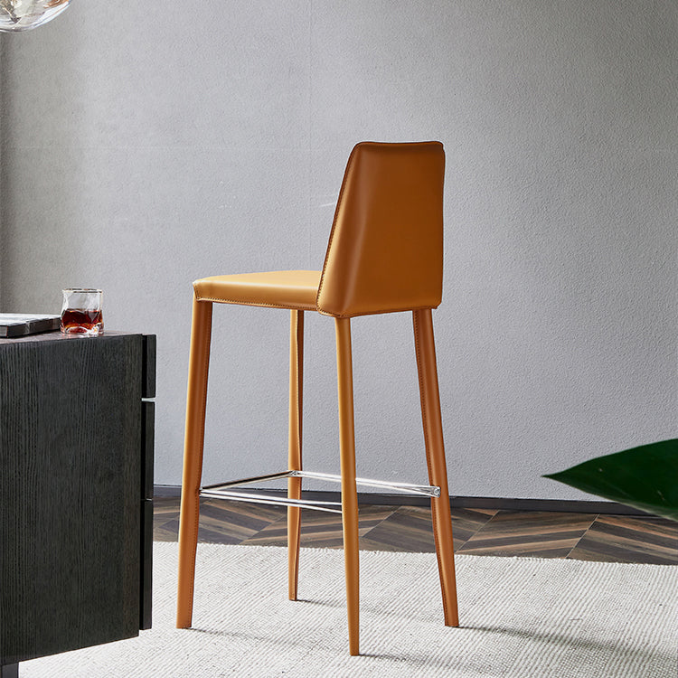 Modern Bar Stool Leather Backrest Counter Stool for Living Room Clearhalo 'Bar Furniture' 'Bar Stools' 'bar_stools' 'furn' 'furn_bar_stools' 'Furniture' 'Kitchen & Dining Furniture' 6853357
