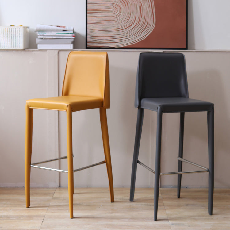 Modern Bar Stool Leather Backrest Counter Stool for Living Room Clearhalo 'Bar Furniture' 'Bar Stools' 'bar_stools' 'furn' 'furn_bar_stools' 'Furniture' 'Kitchen & Dining Furniture' 6853359