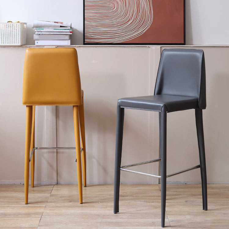 Modern Bar Stool Leather Backrest Counter Stool for Living Room Clearhalo 'Bar Furniture' 'Bar Stools' 'bar_stools' 'furn' 'furn_bar_stools' 'Furniture' 'Kitchen & Dining Furniture' 6853367