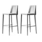 Modern Bar Stool Leather Backrest Counter Stool for Living Room Light Gray 2 Piece Set Bar Stool(30"H) Clearhalo 'Bar Furniture' 'Bar Stools' 'bar_stools' 'furn' 'furn_bar_stools' 'Furniture' 'Kitchen & Dining Furniture' 6853369