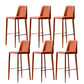 Modern Bar Stool Leather Backrest Counter Stool for Living Room Orange 6 Piece Set Bar Stool(30"H) Clearhalo 'Bar Furniture' 'Bar Stools' 'bar_stools' 'furn' 'furn_bar_stools' 'Furniture' 'Kitchen & Dining Furniture' 6853381