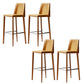 Modern Bar Stool Leather Backrest Counter Stool for Living Room Yellow 4 Piece Set Clearhalo 'Bar Furniture' 'Bar Stools' 'bar_stools' 'furn' 'furn_bar_stools' 'Furniture' 'Kitchen & Dining Furniture' 6853384