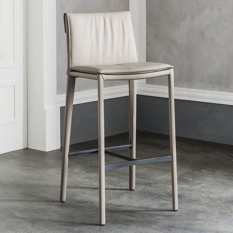Moderne stijl lage rug bar stool pu lederen aanrechtbar kruk met metalen benen