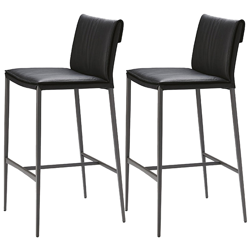 Moderne stijl lage rug bar stool pu lederen aanrechtbar kruk met metalen benen