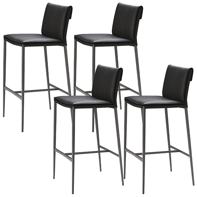 Moderne stijl lage rug bar stool pu lederen aanrechtbar kruk met metalen benen