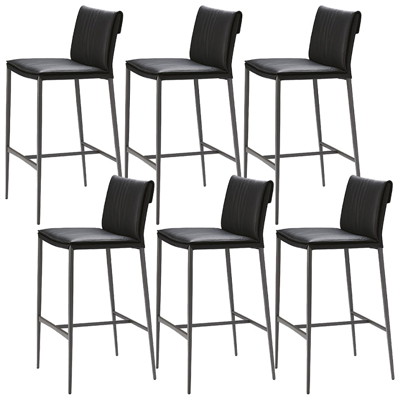 Moderne stijl lage rug bar stool pu lederen aanrechtbar kruk met metalen benen