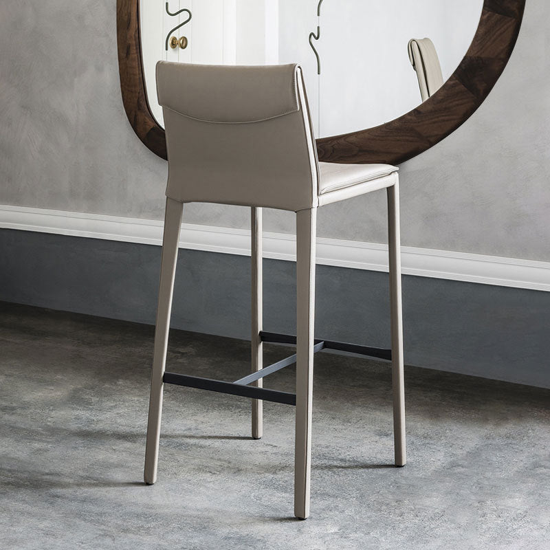 Moderne stijl lage rug bar stool pu lederen aanrechtbar kruk met metalen benen
