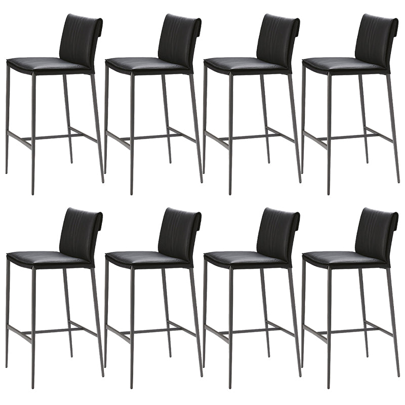 Moderne stijl lage rug bar stool pu lederen aanrechtbar kruk met metalen benen