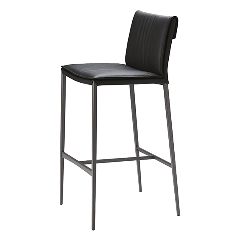 Moderne stijl lage rug bar stool pu lederen aanrechtbar kruk met metalen benen