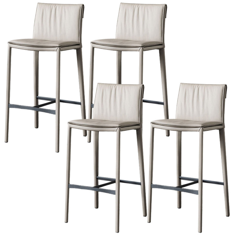Moderne stijl lage rug bar stool pu lederen aanrechtbar kruk met metalen benen