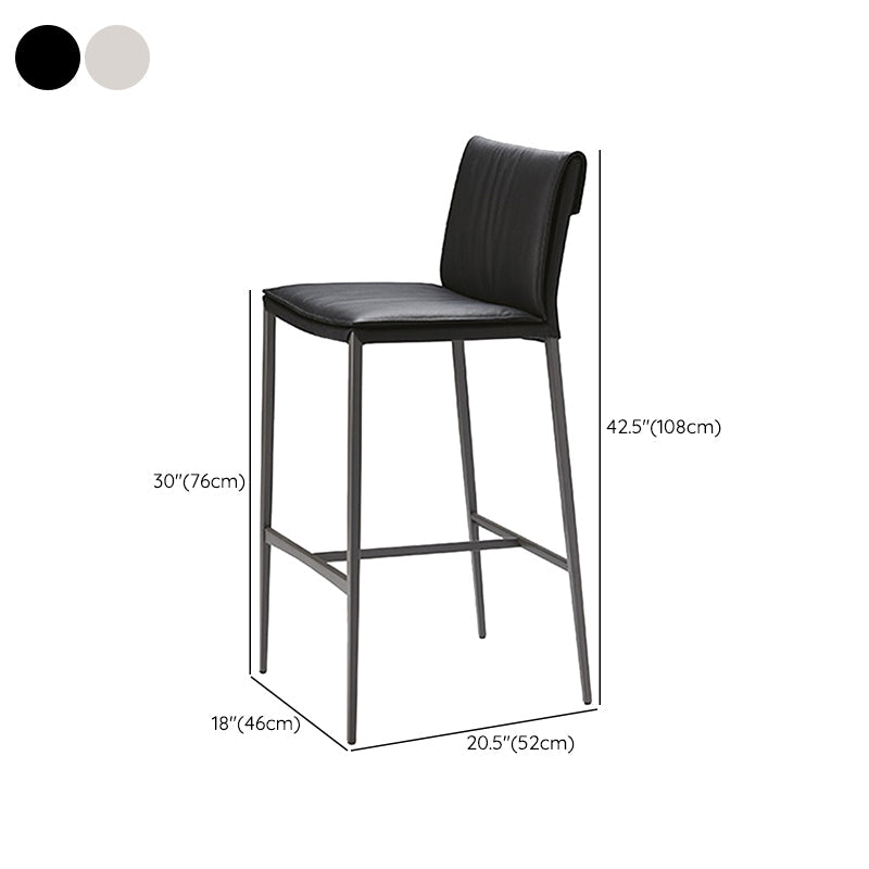 Moderne stijl lage rug bar stool pu lederen aanrechtbar kruk met metalen benen