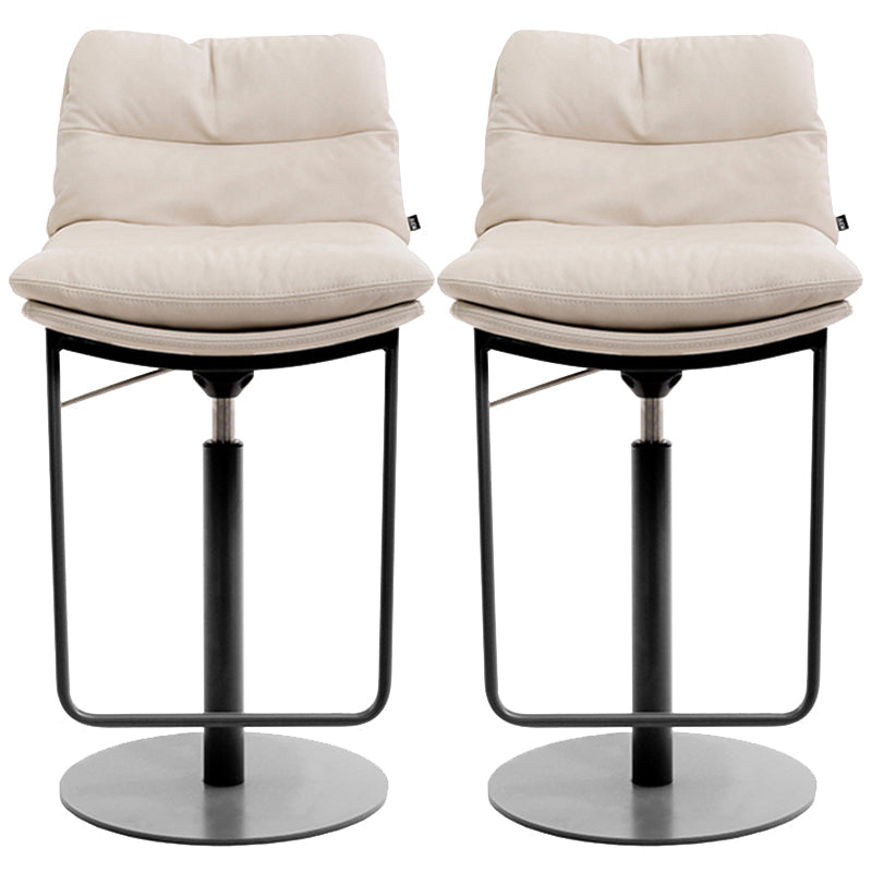 Glam Style Armless Counter Stool Leather Saddle Seat Bar Stool for Indoor