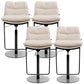 Glam Style Armless Counter Stool Leather Saddle Seat Bar Stool for Indoor
