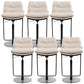 Glam Style Armless Counter Stool Leather Saddle Seat Bar Stool for Indoor