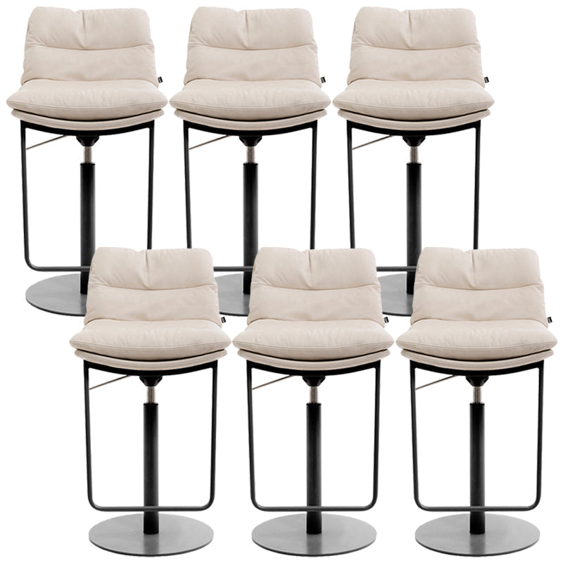 Glam Style Armless Counter Stool Leather Saddle Seat Bar Stool for Indoor