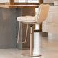 Glam Style Armless Counter Stool Leather Saddle Seat Bar Stool for Indoor