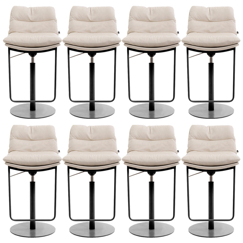 Glam Style Armless Counter Stool Leather Saddle Seat Bar Stool for Indoor