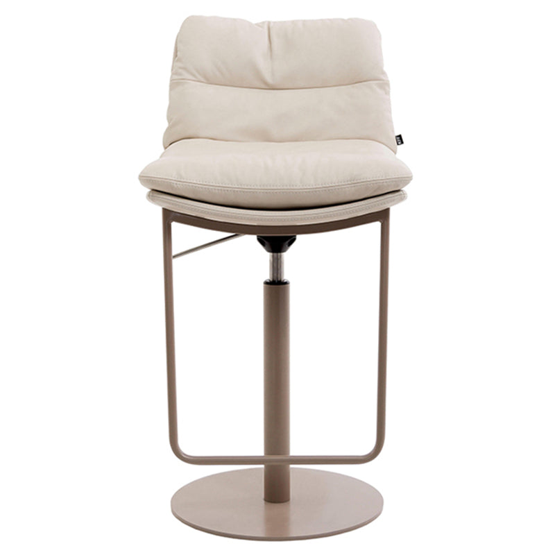 Glam Style Armless Counter Stool Leather Saddle Seat Bar Stool for Indoor