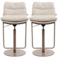 Glam Style Armless Counter Stool Leather Saddle Seat Bar Stool for Indoor