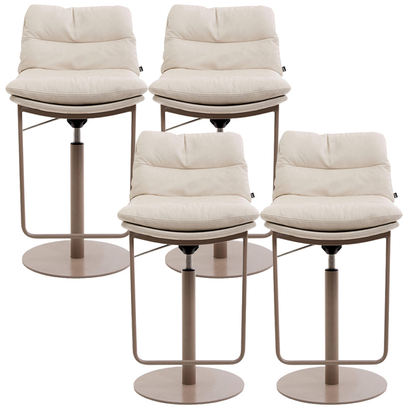 Glam Style Armless Counter Stool Leather Saddle Seat Bar Stool for Indoor